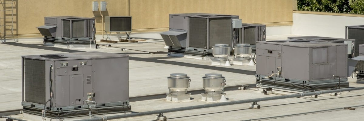 commercial HVAC on rooftop